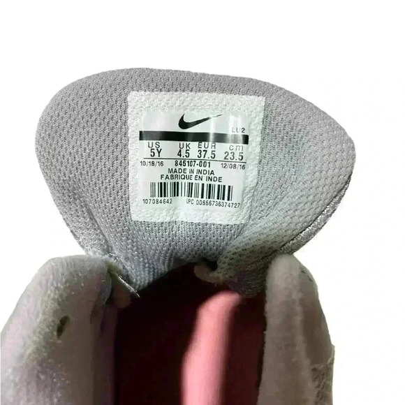 Nike Court Borough Mid Wolf Grey / Bright Melon Youth Size 5Y LIKE NEW - Picture 6 of 7